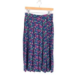 Pendleton Vintage Skirt Cottagecore Petite Pleated Floral Size 12 Petite